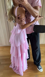 Classic Pink Prom Dress Long Prom Gown 22Th Birthday Outfit