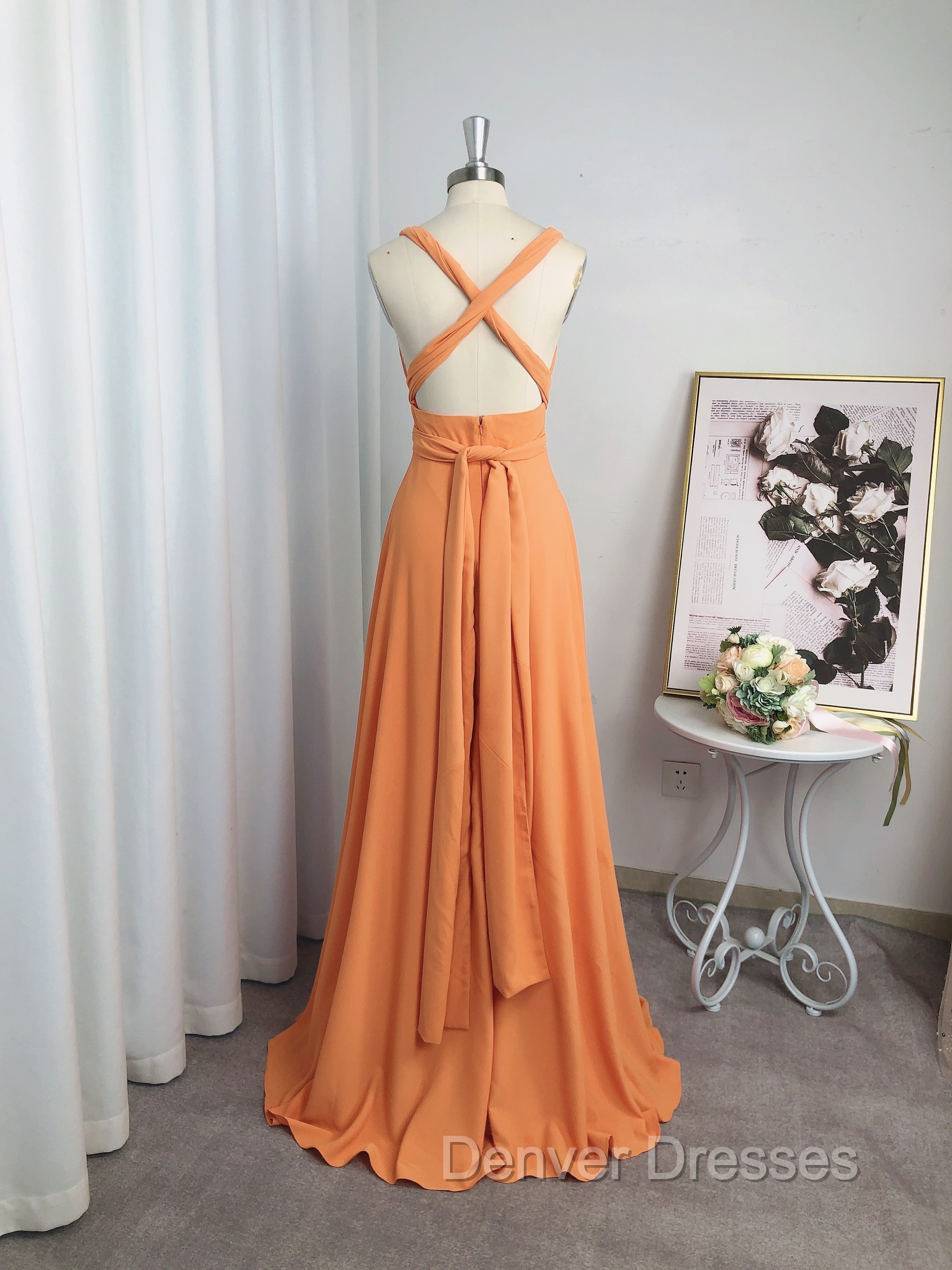 Classic Ruched V-Neck Jersey Sleeveless Bridesmaid Dress Secondary image