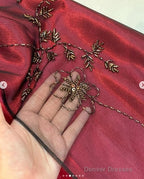 Classy A Line Spaghetti Straps Burgundy Beads Long Prom Dress