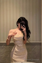 Classy A Line Spaghetti Straps Floral Lace Ivory Prom Dresses Birthday Outfits Evening Gown