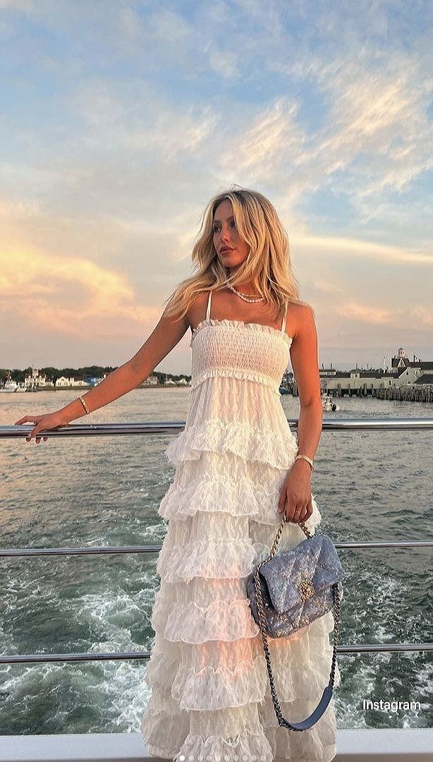 Classy A Line Spaghetti Straps White Lace Long Evening Dress Prom Dress Main image