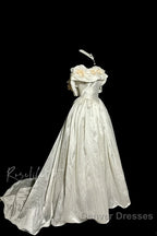 Classy Ball Gown Off The Shoulder Lace Ivory Long Wedding Dress Bridal Dress