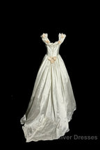 Classy Ball Gown Off The Shoulder Lace Ivory Long Wedding Dress Bridal Dress