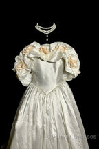 Classy Ball Gown Off The Shoulder Lace Ivory Long Wedding Dress Bridal Dress