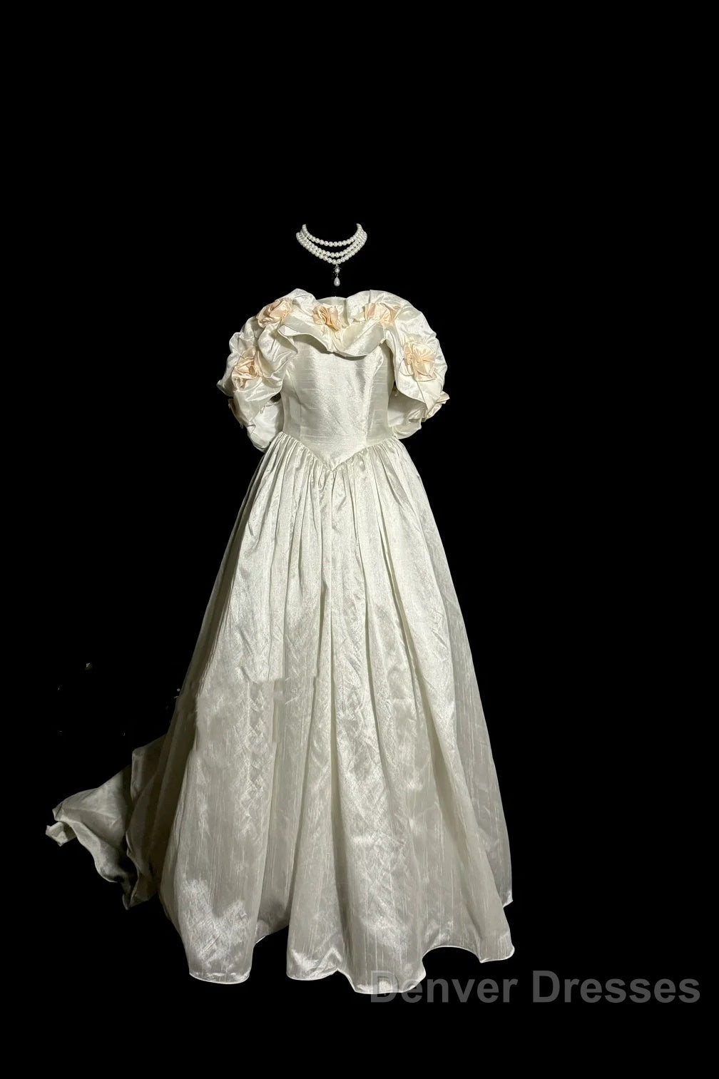 Classy Ball Gown Off The Shoulder Lace Ivory Long Wedding Dress Bridal Dress