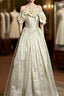 Classy Ball Gown Off The Shoulder Lace Ivory Long Wedding Dress Bridal Dress