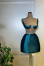 Classy Ink Blue Straps Satin Mini Homecoming Dresses Sleeveless Prom Dress With Beads