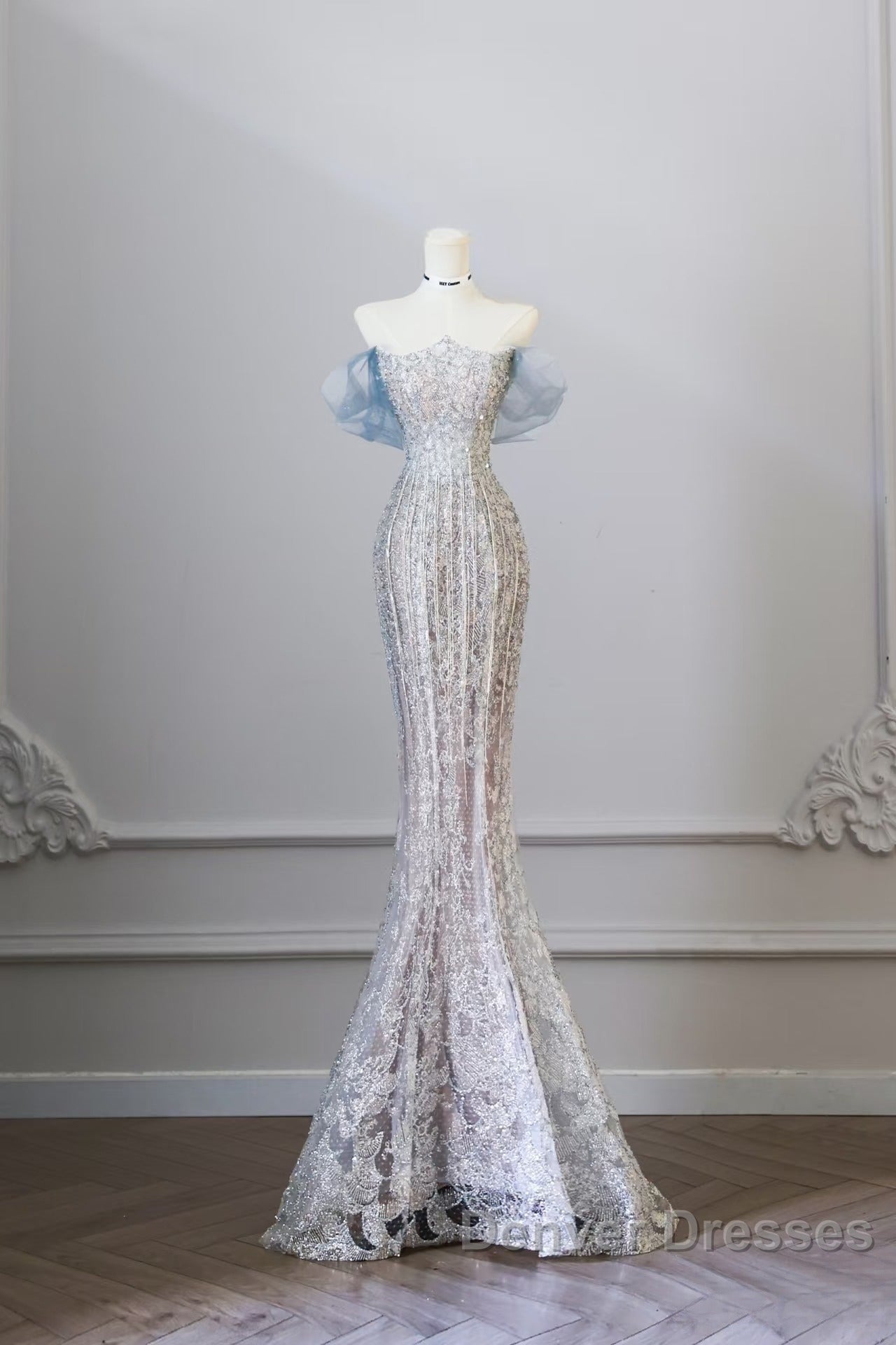 Classy Mermaid Off The Shoulder Neckline Sequin Ruffles Long Evening Dress Prom Dress Secondary image