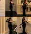 Classy Mermaid Spaghetti Straps Black Satin With Tops Lace Long Prom Dress Trendy Party Dress For Women