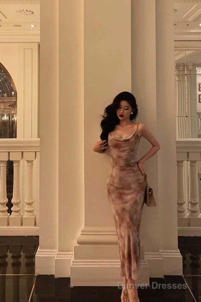 Classy Mermaid Spaghetti Straps Floral Prom Dresses Birthday Outfits Evening Gown