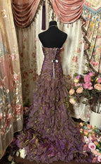 Classy Mermaid Strapless Ruffles Long Evening Dress Prom Dress
