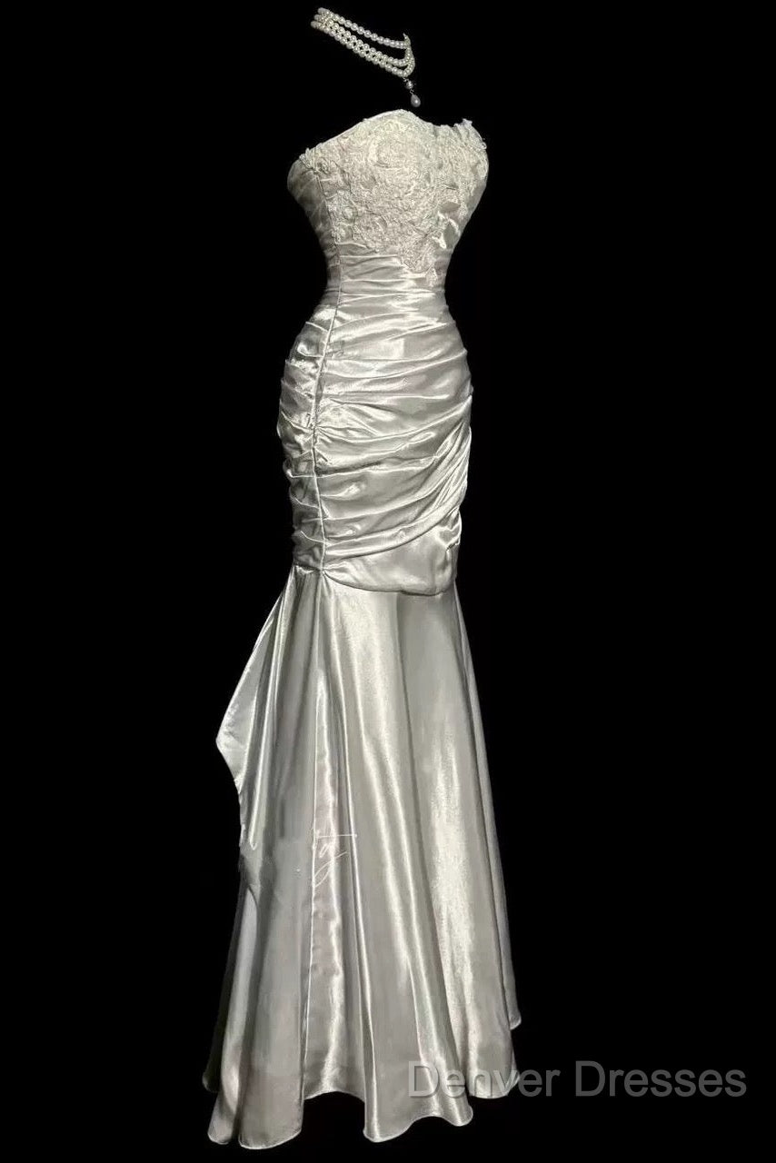 Classy Mermaid Sweetheart Lace Ivory Long Evening Gowns Prom Dress