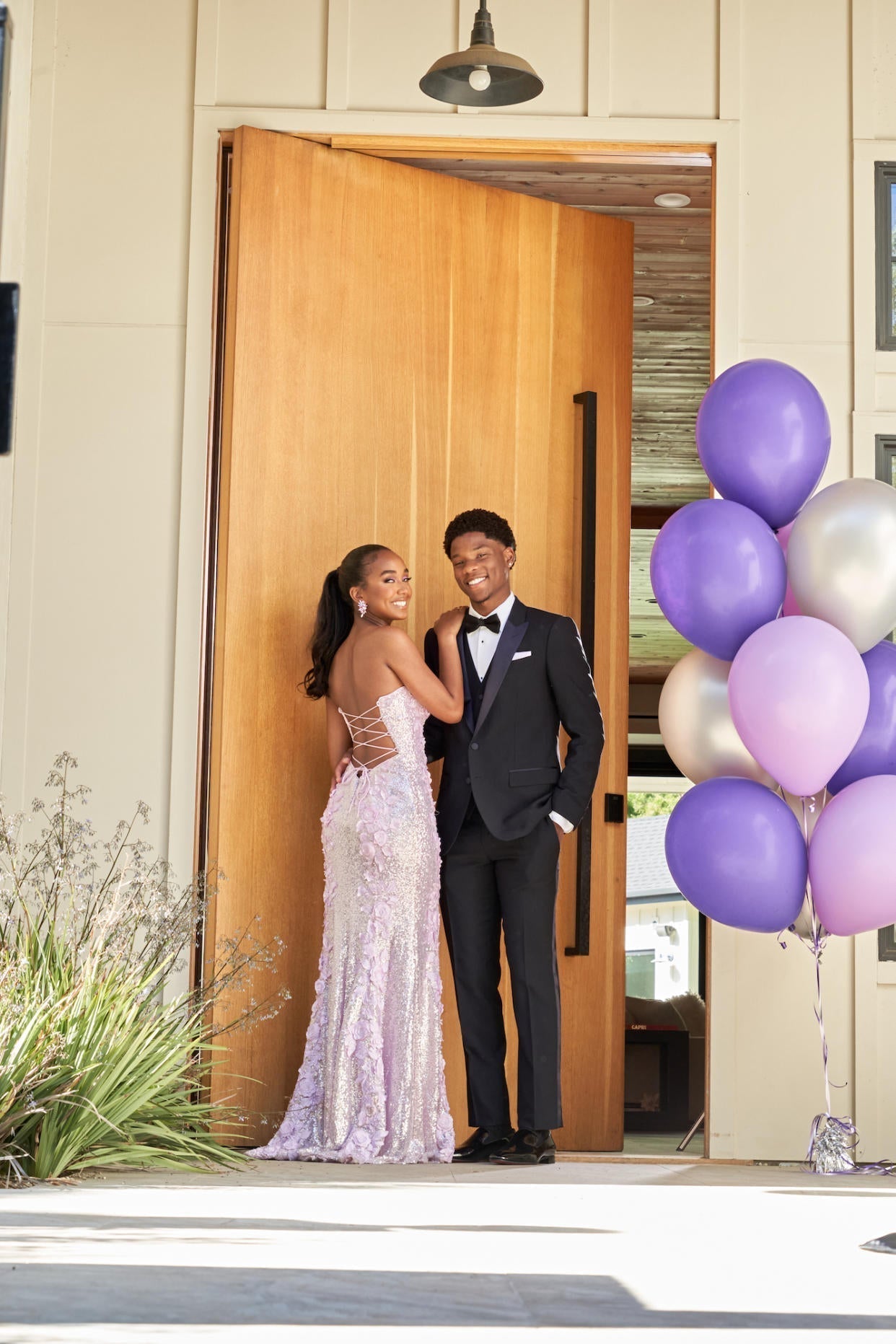Classy Mermaid Sweetheart Lilac Sequin Slit Long Evening Dress Prom Dress Secondary image