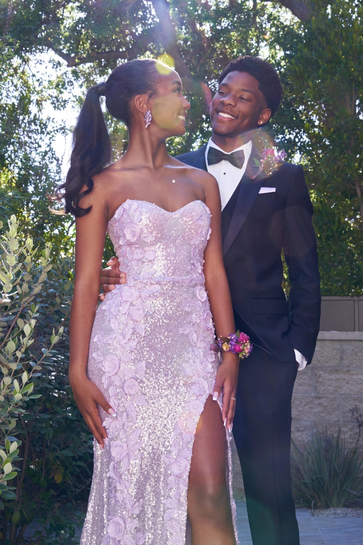 Classy Mermaid Sweetheart Lilac Sequin Slit Long Evening Dress Prom Dress