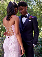 Classy Mermaid Sweetheart Lilac Sequin Slit Long Evening Dress Prom Dress