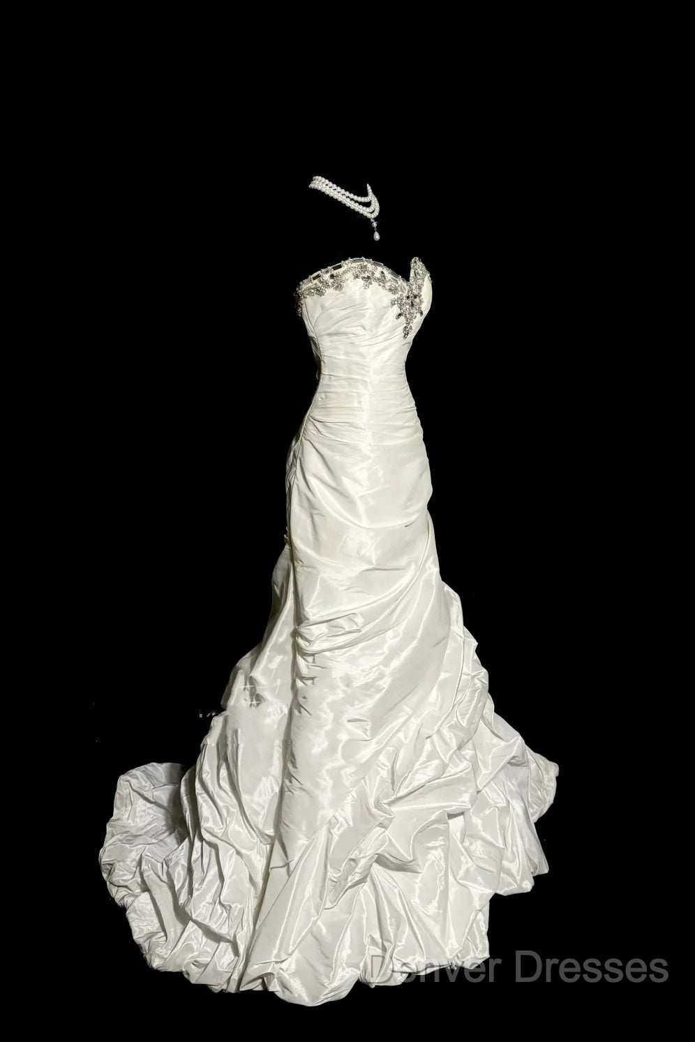 Classy Mermaid Sweetheart Taffeta Ivory Long Wedding Dress Bridal Dress Secondary image