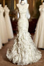 Classy Mermaid Sweetheart Tulle Ivory Long Wedding Dress Bridal Dress