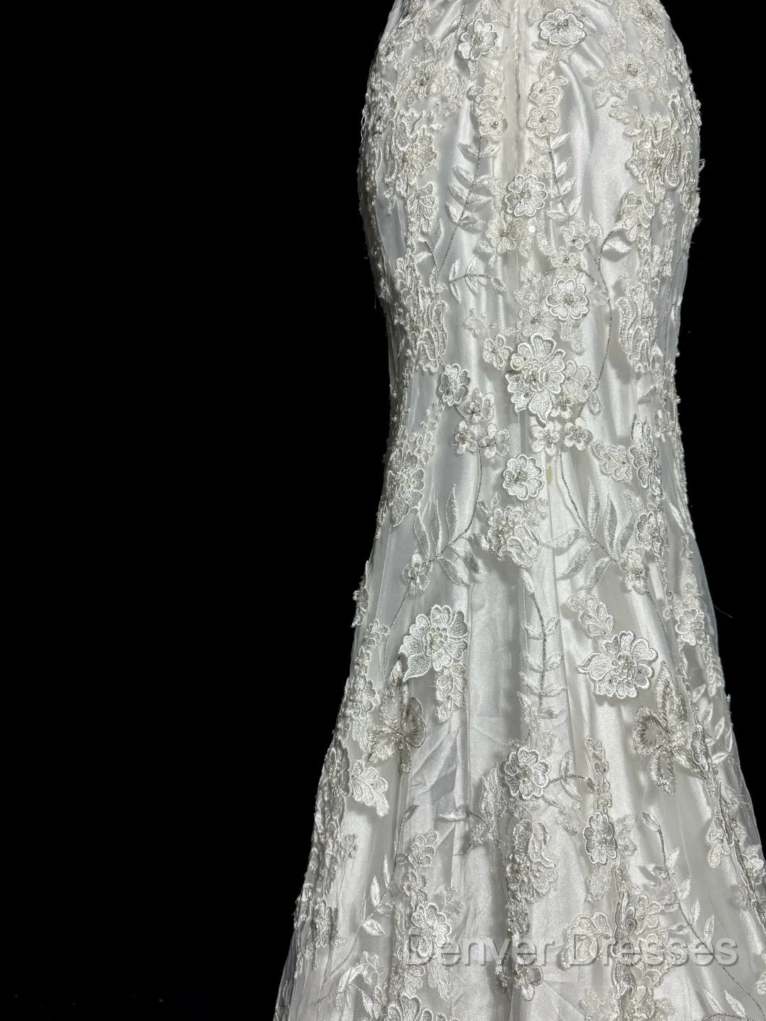 Classy Mermaid V Neckline Lace Ivory Long Wedding Dress Bridal Dress