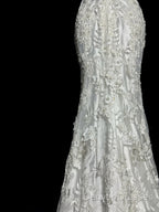 Classy Mermaid V Neckline Lace Ivory Long Wedding Dress Bridal Dress