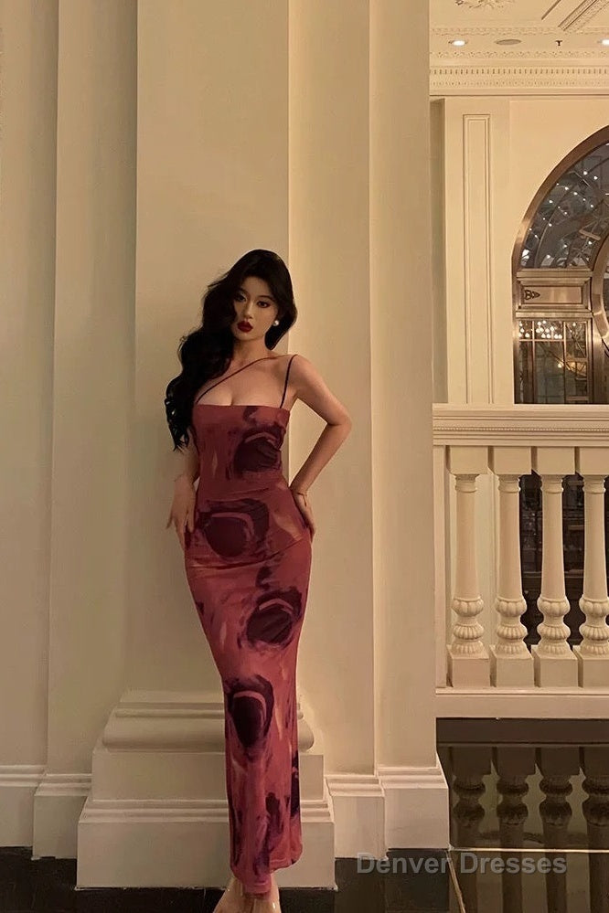 Classy Sheath Floral Pink Prom Dresses Birthday Outfits Evening Gown Secondary image