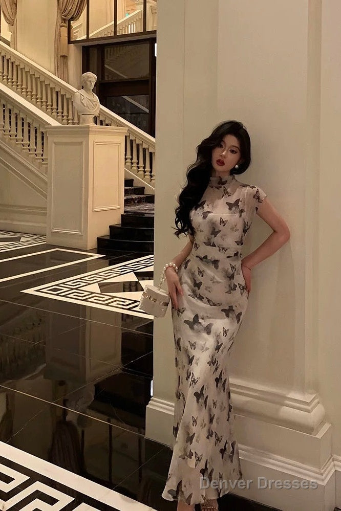 Classy Sheath High Neckline Chiffon Prom Dresses Birthday Outfits Evening Gown Secondary image