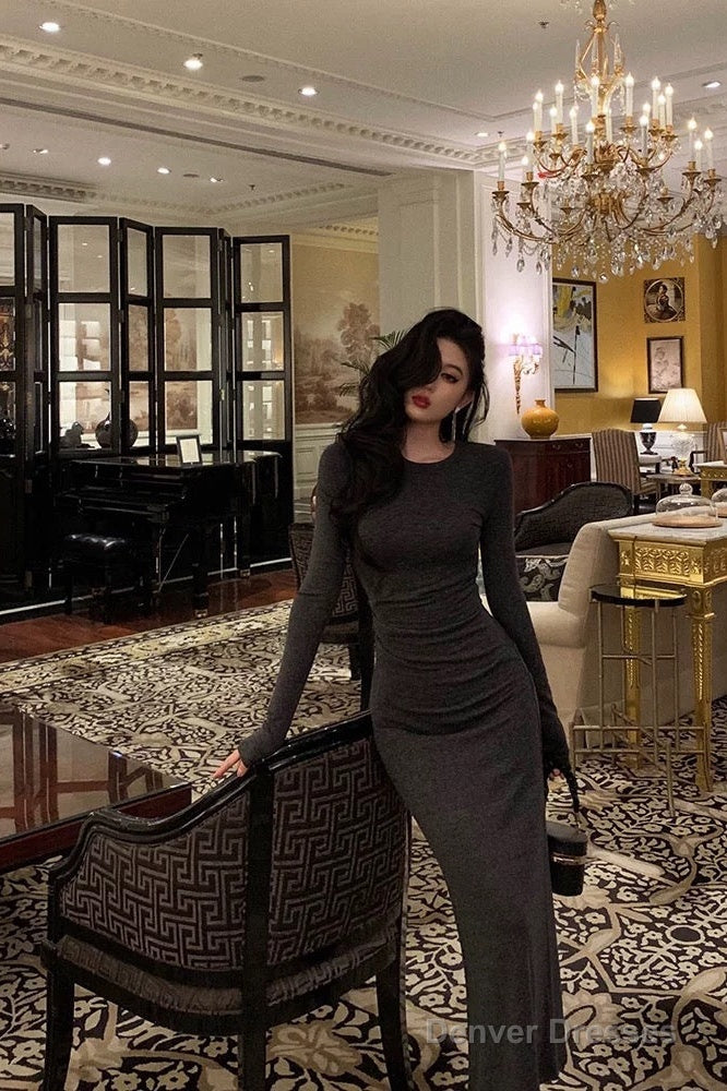 Classy Sheath Scoop Neckline Black Prom Dresses Birthday Outfits Evening Gown Secondary image