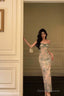 Classy Sheath Spaghetti Straps Green Floral Lace Prom Dresses Birthday Outfits Evening Gown