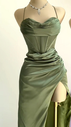 Classy Sheath Spaghetti Straps Red Satin Sleeveless Long Backless Prom Dress