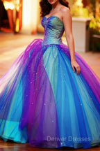 Colorful Floor Length Long Prom Dress, Colorful Formal Dress