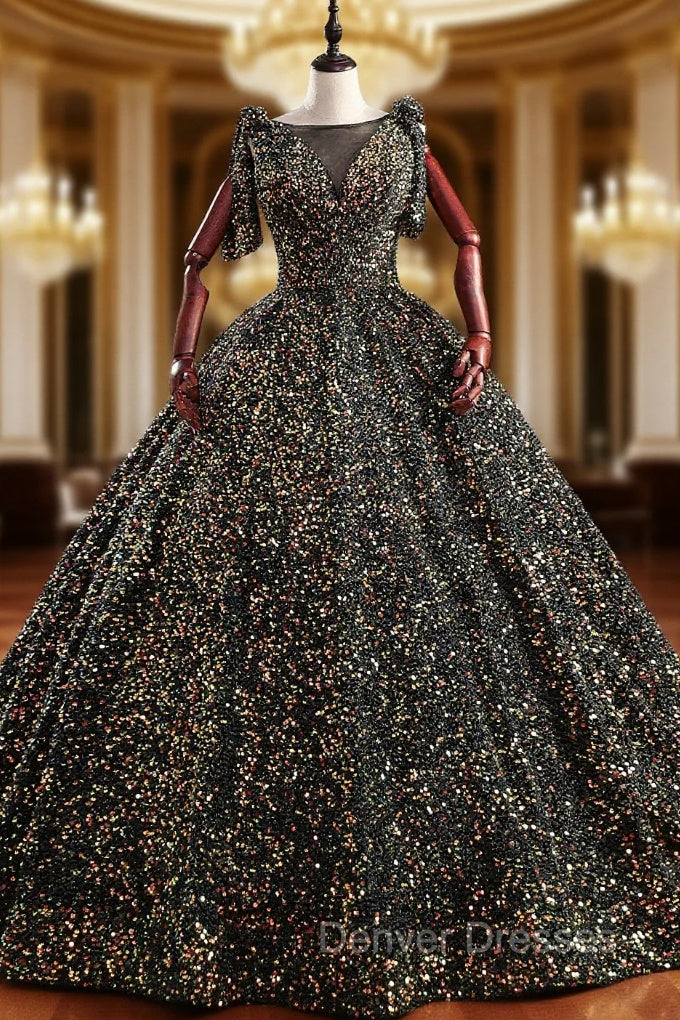 Colorful Sequins Ball Gown Quinceanera Dress