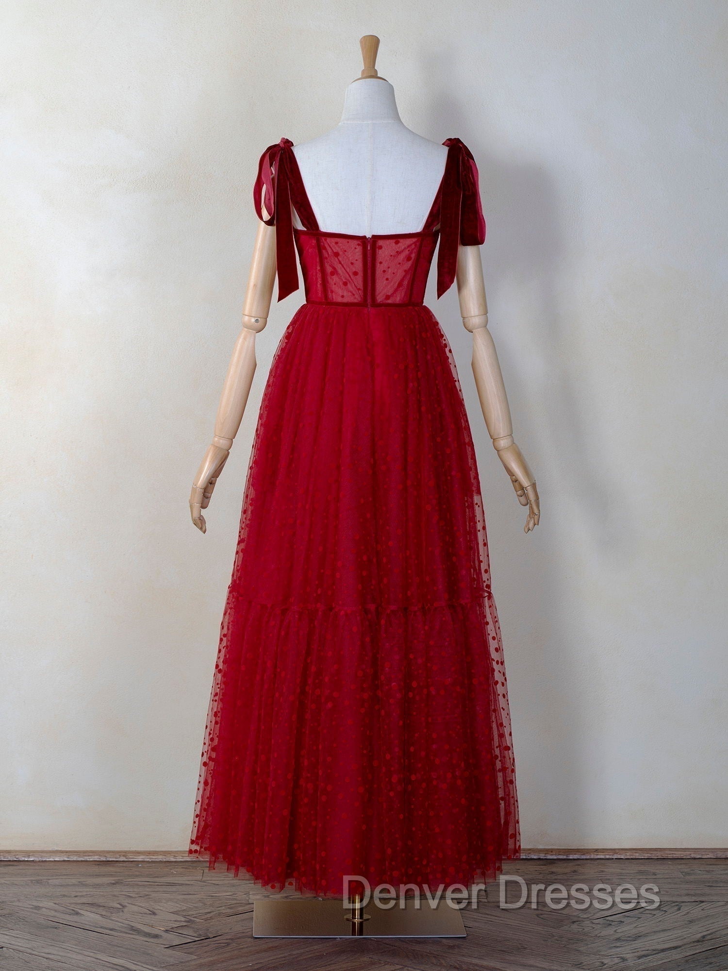 Corset Dotted Tulle Maxi Length Prom Dress Secondary image