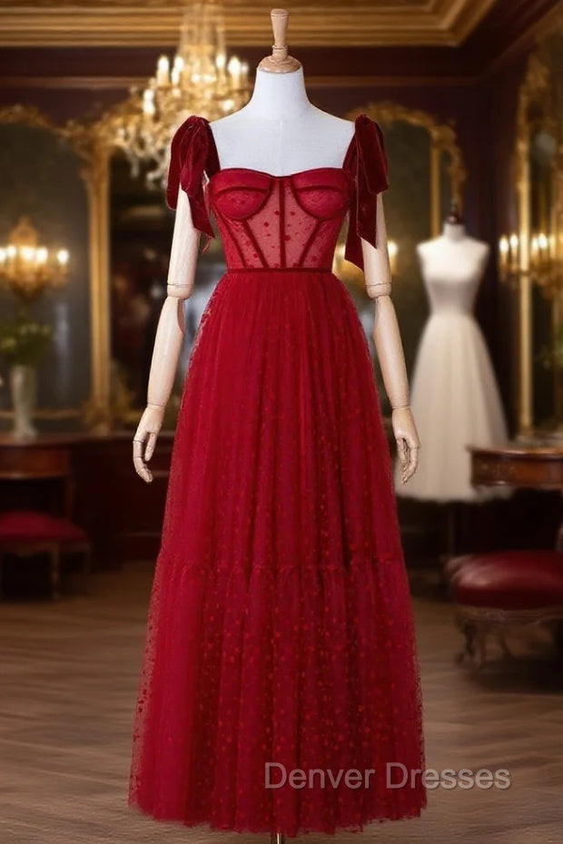 Corset Dotted Tulle Maxi Length Prom Dress Main image