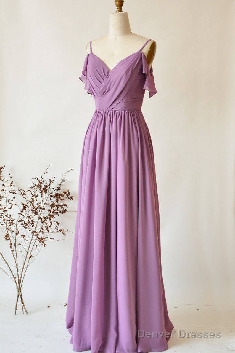 Criss Cross Straps Dusty Purple Long Bridesmaid Dress Secondary image