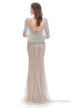 Crystal Beaded Mermaid High Slit Long Prom Dresses