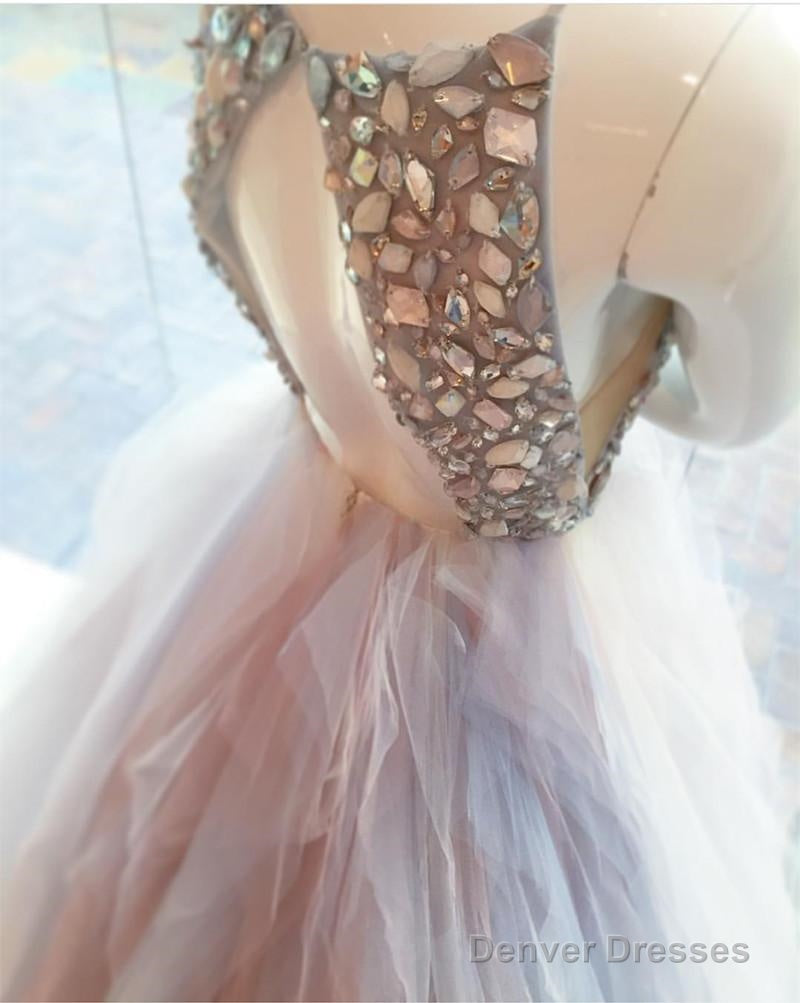 Crystal Beaded V Neck Organza Layered Wedding Dresses Ball Gowns Secondary image