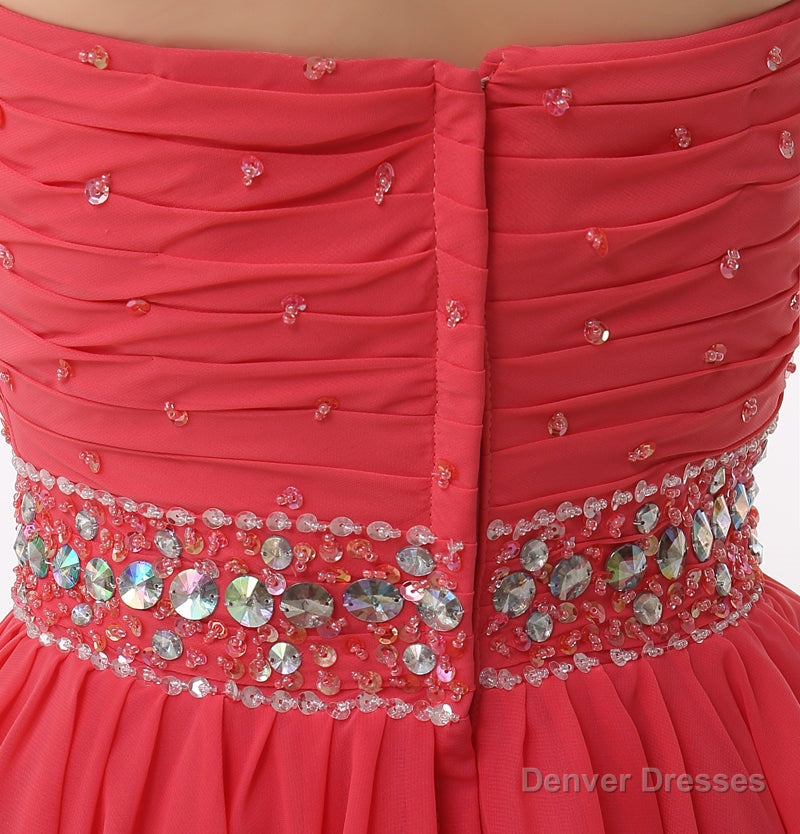 Crystal Chiffon Short Homecoming Dresses