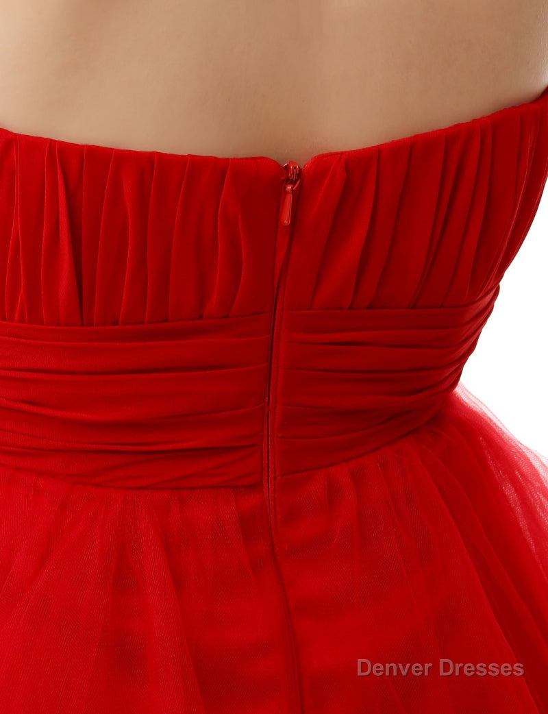 Crystals Red Short Homecoming Dresses