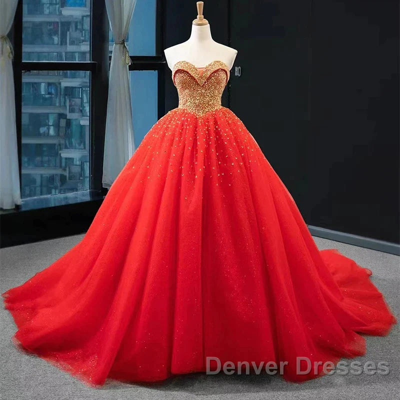 Crystals Sequined Navy Blue Quinceanera Dress Ball Gown Wedding Dress