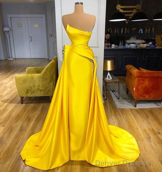 Custom Evening Prom Dresses Sexy Yellow Prom Dresses Main image