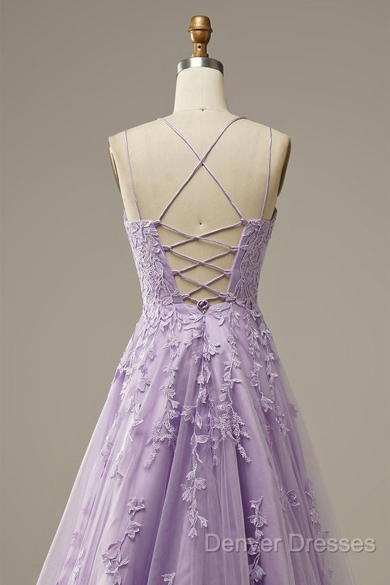 Custom Made Lace Lilac Prom Dress Violet Purple Long Evening Dress