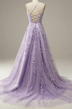 Custom Made Lace Lilac Prom Dress Violet Purple Long Evening Dress