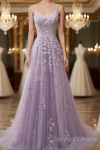 Custom Made Lace Lilac Prom Dress Violet Purple Long Evening Dress