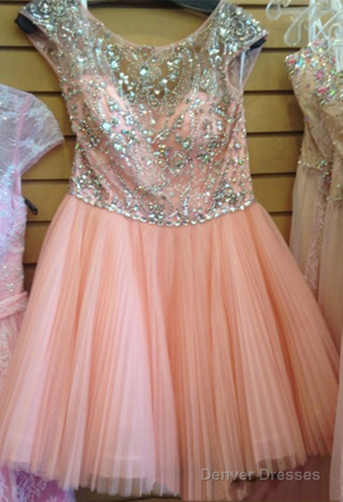 Custom Made Round Neck Pink Short Prom Dress, Short Graduation Dress, Short Homecoming Dress Secondary image