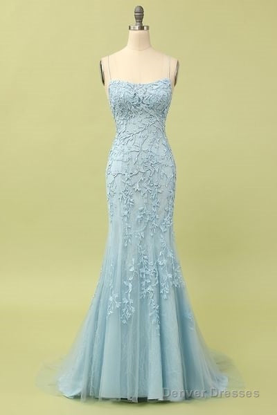 Custom Made Spaghetti Straps Long Lace Mermaid Prom Evening Dresses Secondary image