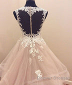 Custom Made Tulle Lace Long Prom Gown, Lace Evning Dress