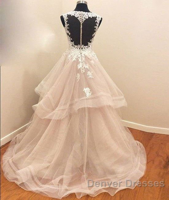 Custom Made Tulle Lace Long Prom Gown, Lace Evning Dress