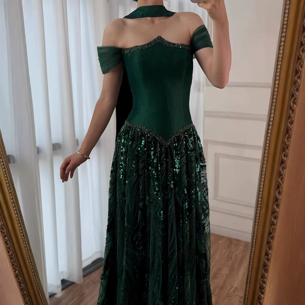 Customized Special Occasion Dress Long Sequins Prom Dress Luxury Dress Sharon Happy Evening Dress