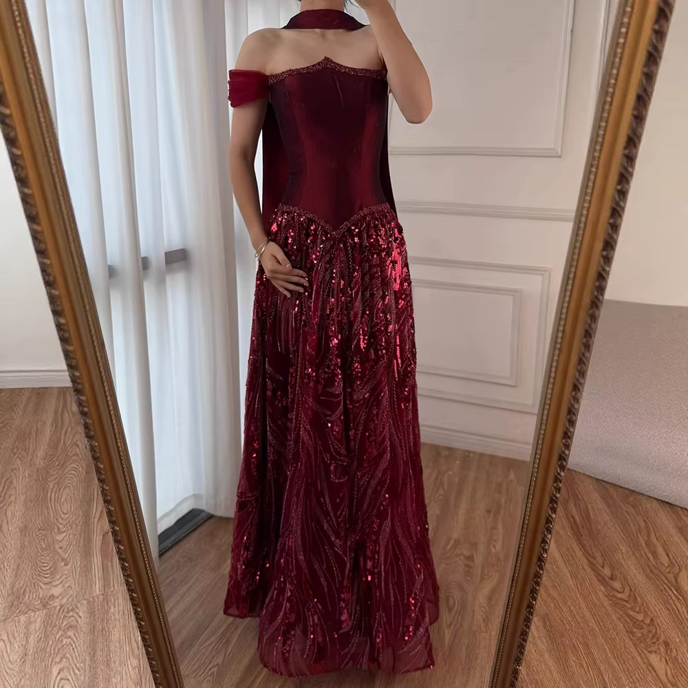 Customized Special Occasion Dress Long Sequins Prom Dress Luxury Dress Sharon Happy Evening Dress