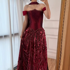 Customized Special Occasion Dress Long Sequins Prom Dress Luxury Dress Sharon Happy Evening Dress