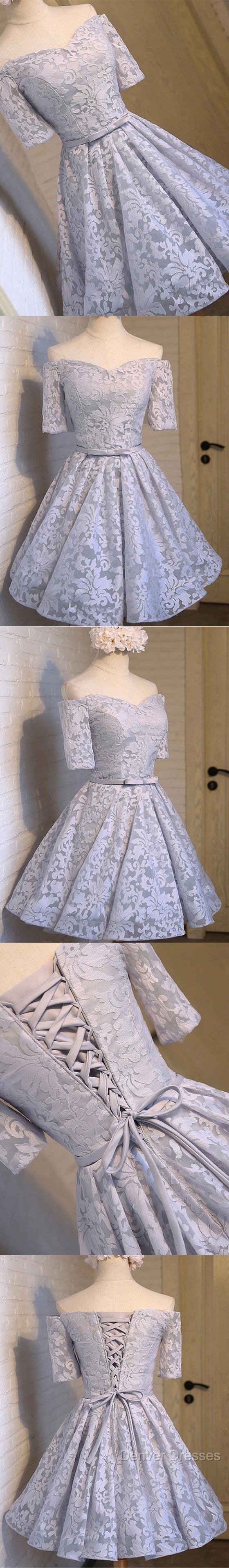 Cute A-Line Half Sleeve Sweetheart Lace Up Back Organza Floral Prints Knee Length Homecoming Dress